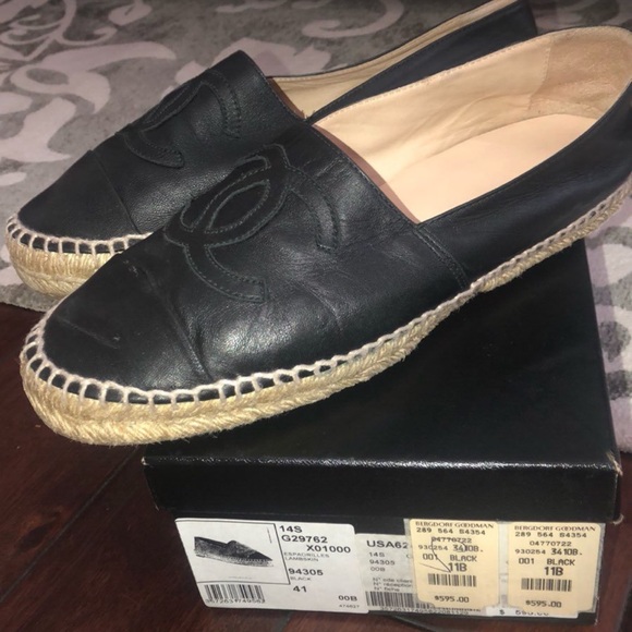 AUTHENTIC Chanel Espadrilles black leather - Picture 2 of 5